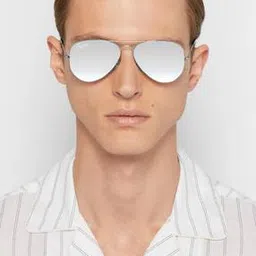 Silversilverrevo Mirrored Full-Rim Aviators-image-55