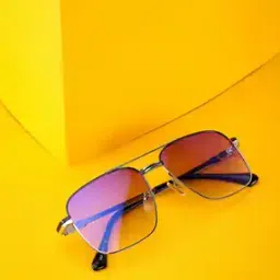 Men Clear Lens Silver-Toned Rectangle Sunglasses - CLSW014-image-66