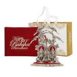 Silver-Plated Laxmi Ganesh Tree God Idol-image-11