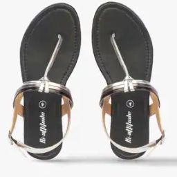 Thong-Strap Flat Sandals with Buckle Closure-15