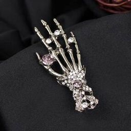 Men Silver-Plated Ghostly Grasp Brooch-image-43