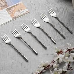 Set of 6 Forks with Matt Finish Twisted Handle-23