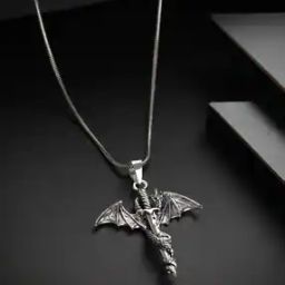 Stainless Steal Chain with Dragon Sword Wing Pendant-picture-13