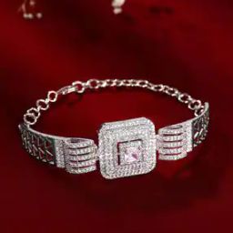 Women Silver-Plated Stone-Studded Bracelet-image-78