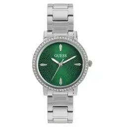 Embellished Analogue Watch with Metallic Strap-U1405L1M-26