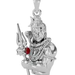 Men Silver-Plated Chain with Lord Shiva Pendant-10