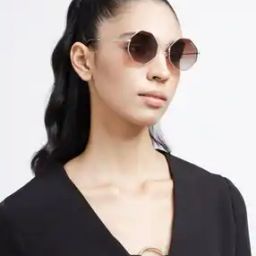 5012 Women Square Sunglasses with Metal Frame-image-36