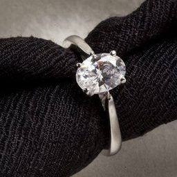 Sterling Silver Swarovski Zirconia Solitaire Ring-image-5