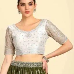 Women Embroidered Back-Open Blouse-50