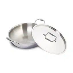 Nigella Tri-Ply Stainless Steel Kadhai with Lid 1.5L-13
