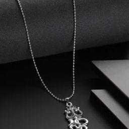 Om Trishul Silver-Plated Chain with Pendent-image-90