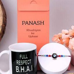 Silver-Plated Beaded Rakhi with Mug-image-18