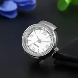 thrillz Women Silver-Plated Analogue Watch-Shaped Adjustable Band Ring-picture-34