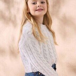 Girls Self-Design Sweatshirt with Ribbed-Hem-image-87