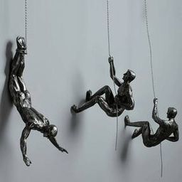 Set of 3 Hanging Silver Man Figurines -image-0