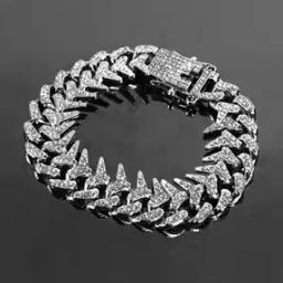 Silver-Plated Stone-Studded Bracelet-3