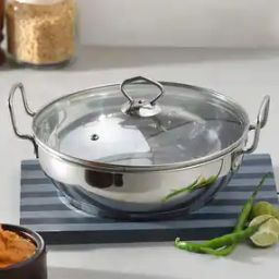 Stainless Steel Kadai with Glass Lid-image-82