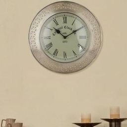 Silver Kasu Cutwork Metal Wall Clock-image-22
