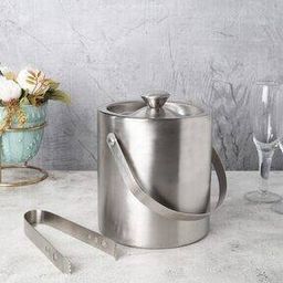 Matt Finish Stainless Steel Ice Bucket with Tong-image-8