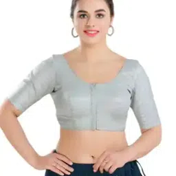 Round-Neck Front Open Blouse-picture-20