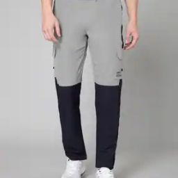 Men Colourblock Fitted Track Pants-image-3