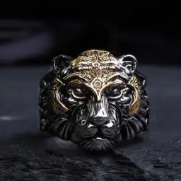 Stainless Steel Tiger Face Ring-23