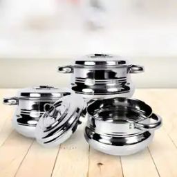 Set of 3 Stainless Steel Handi with Lid-53