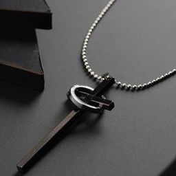 Cross Halo Triple Ring Chain-19