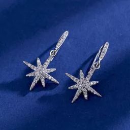 Stone-Studded Drop Earrings-image-68
