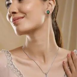 Women Silver Plated Necklace & Earrings Set-image-46