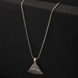 Silver-Plated Evil-Eye Pendant with Chain-39