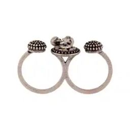 Dual Finger Tribal Oxidised Ring-image-4