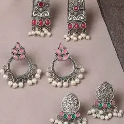 EJAM49-65-66-Pack of 3 Oxidized Drop Earrings-image-27