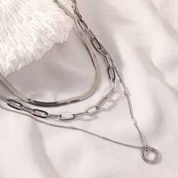 Women Silver-Plated Multi-Layered Necklace-image-97