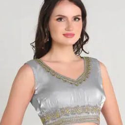 Women Embroidery Back Open Blouse-37