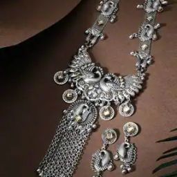 rubans Women Oxidised Necklace & Earrings Set-picture-30