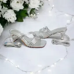 Mft women heeled sandals silver 36-image-1