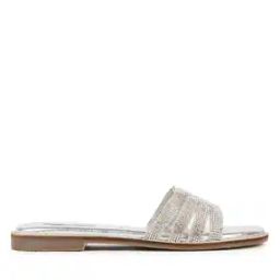 Embellished Flat Sandals with Round-Toe-image-47
