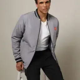 Men Regular Fit Bomber Jacket-image-43