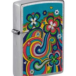 Zippo Flower Power Design Street Chrome Windproof Lighter-image-4