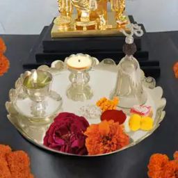 Silver-Plated Pooja Thali Set-image-96