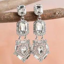 Stone-Studded Drop Earrings-image-42