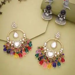 Women Ethentic Stone Earrings-16
