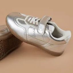Girls Perforated Flat Shoes with Velcro Fastening -picture-35