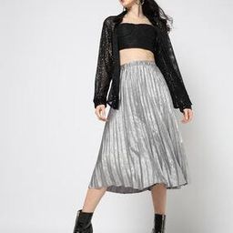 Women Pull-On Pleated Flared Skirt-image-80