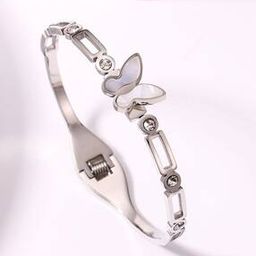 Butterfly Design Silver-Plated Bracelet-image-4
