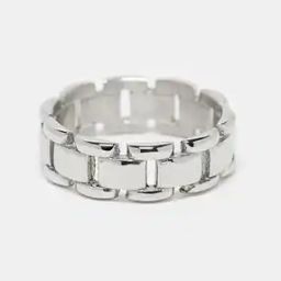 Men Waterproof Silver-Plated Band Ring-29