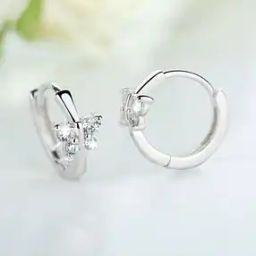 Women American Diamond-Studded Butterfly Shaped Korean Hoop Earrings-40