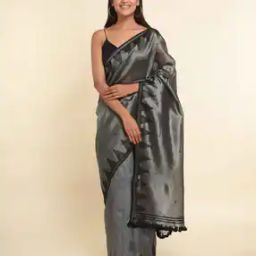 Micro Print Saree with Tassels-10