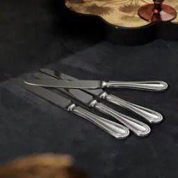 Set Of 4 Silver Stainless Steel Dinner Knives-17